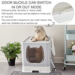 Suhaco Cat Litter Box with Lid Covered Top Entry