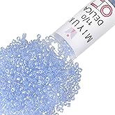 Miyuki Delica Seed Beads – Size 11/0 (1.6 mm), DB1475, Pale Sky-Blue Luster, 7.2 g, Approx. 1440 Beads, Made in Japan
