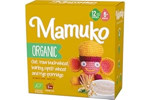 MAMUKO Organic Porridge - Multi Grain porridge Blend of Oats, Bright Buckwheat, Barley, Spelt, Rye & Grits - High Fiber porridge No Added Sugar, Milk & Preservatives -Organic porridge with 10 Servings