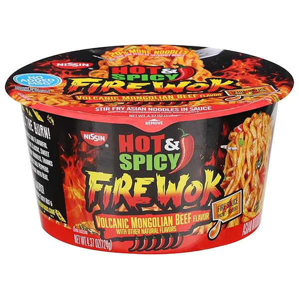 NISSIN, STIR FRY ASIAN NOODLE IN SAUCE VOLCANIC...