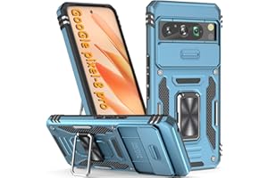 SEFING Phone Case for Google 8 Pro Case Google Pixel 8 Pro Phone Case with Camera Lens Cover, with Ring Holder Kickstand, fit Magnetic Car Mount, for Google Pixel 8 Pro (Light Blue)