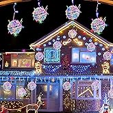 Outdoor Christmas Balls Lights Tree Lights Waterproof, 4 Pack 7.87" LED Hanging Globe Sphere Lights with 8 Lighting Modes Memory Timer Plug for Party Wedding Xmas Porch Patio Garden Yard Decorations