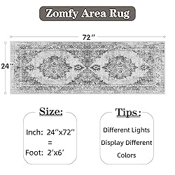 Area Rug 2x6 Runner Rug: Washable Vintage Hallway