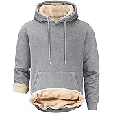 Peakwell Men's Sherpa Lined Hoodie Winter Fleece Warm Pullover Casual Long Sleeve Hooded Sweatshirts