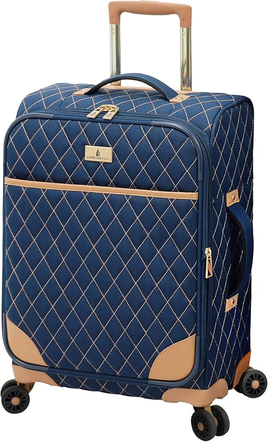 LONDON FOG Queensbury Softside Spinner Luggage, Navy, CarryOn 20Inch Amazon.ca Clothing