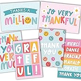 Hadley Designs Bulk Thank You Cards with Envelopes - 54 Kids Thank You Cards For Teachers, Cute Thanks Blank Cards and Envelopes, Fun Appreciation Note Card for Birthday, Baby Shower & Small Business