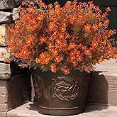 12 Bundles Artificial Fall Flowers No Fade Faux Autumn Plants, Fake Indoor Outdoor Greenery Decorations for Thanksgiving Christmas Wedding Party Home Garden Fireplace Décor (Fall Red)