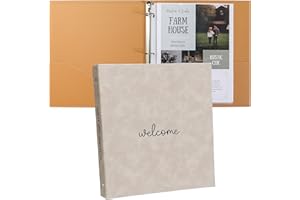 Paper 'n Such Classeur de bienvenue pour locations à court terme – Classeur à 3 anneaux en similicuir gris pour Airbnb, maiso