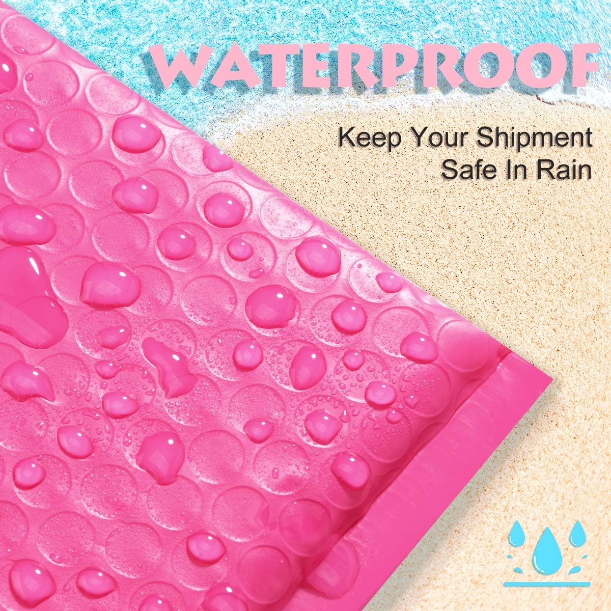 UCGOU 6x10 Inch Pink Poly Bubble Mailers Self Seal Padded Envelopes Shipping Envelope Bags Water Resistant 25pcs (Inside Size: 6x9") : Office Products