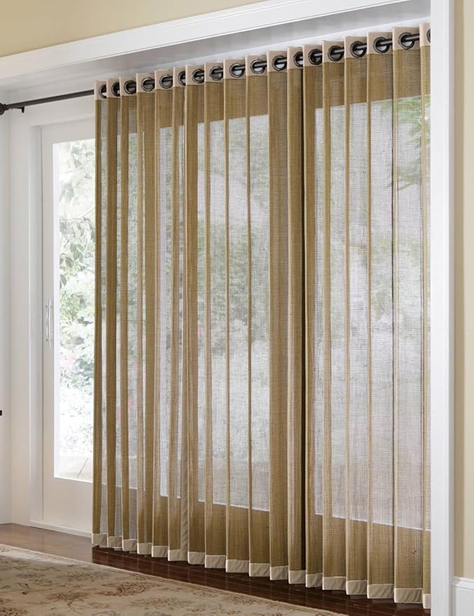Naple Bamboo Grommet Top Panels for Sliding Glass Doors and