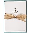 Graphique Anchor La Petite Presse Boxed Notecards - 10 Embossed and Embellished Gold Foil Anchor Blank Cards with Matching Envelopes, 3.25" x 4.75 '