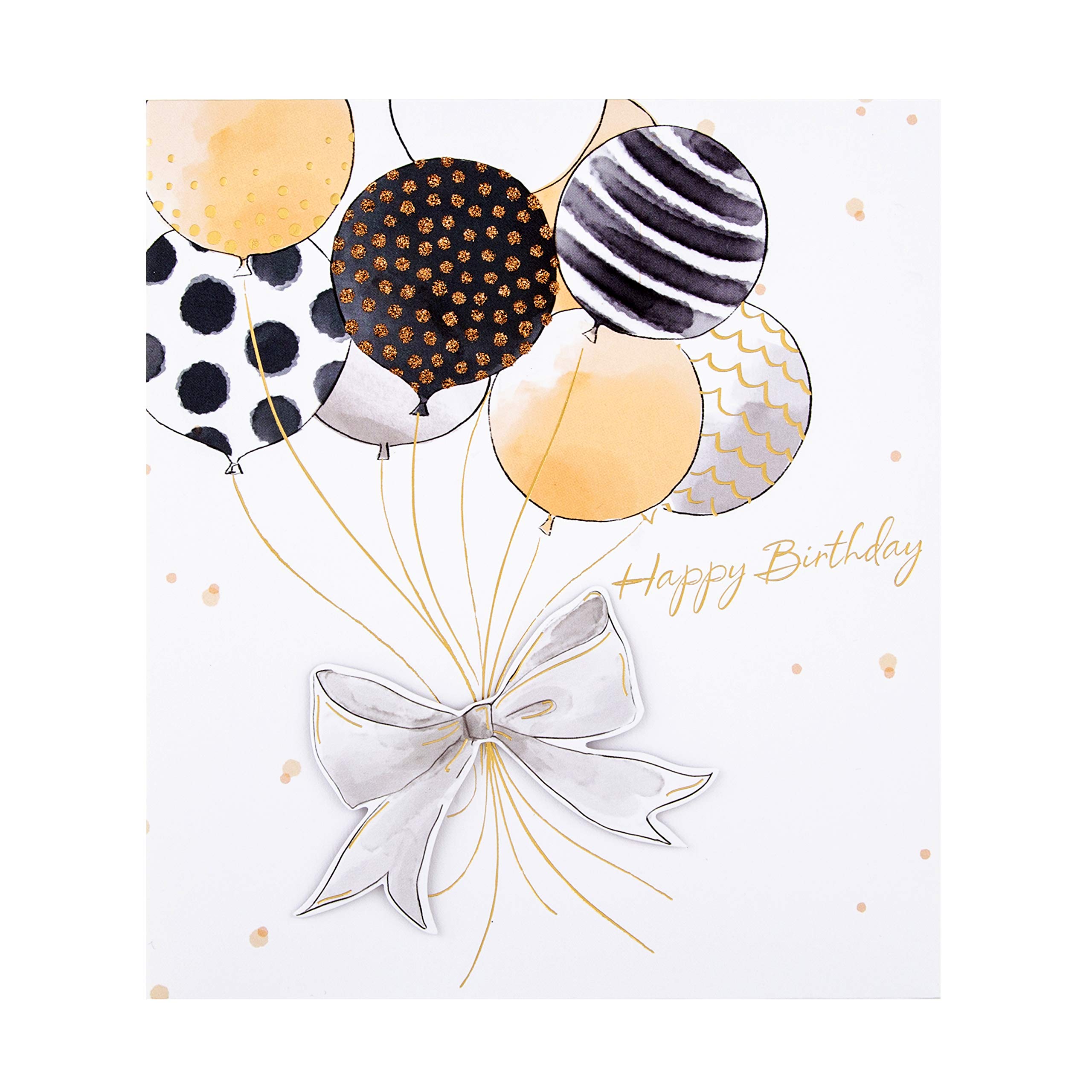 Hallmark Birthday Card - 3D Effect Balloons and Bow Design