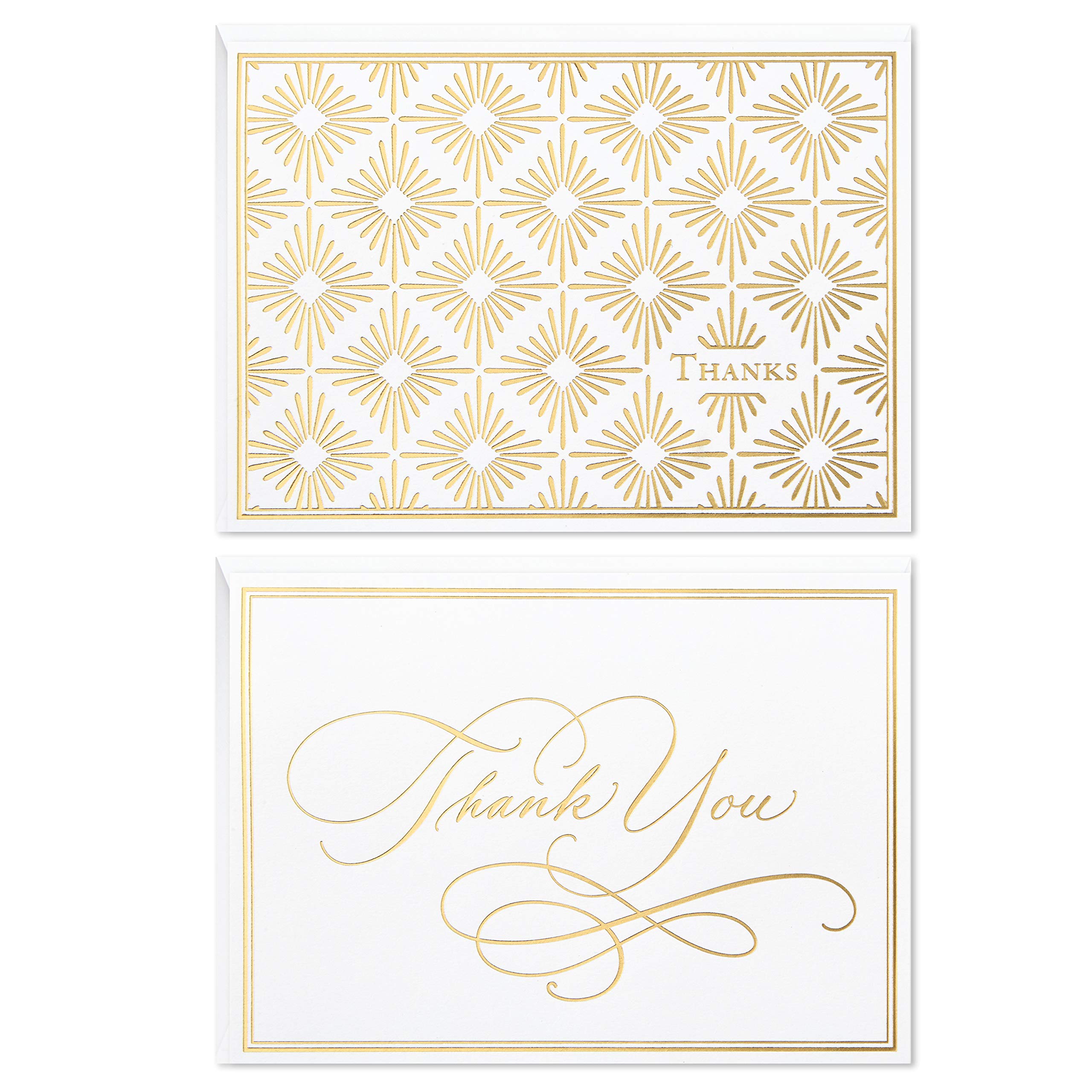 Hallmark Thank You Cards Assortment, Gold Foil Scroll (50 Thank You Notes with Envelopes for Wedding, Baby Shower, Business, Graduation)