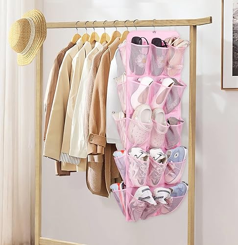 MISSLO 30 Large Pockets Dual Sided Hanging Shoe Organizer for