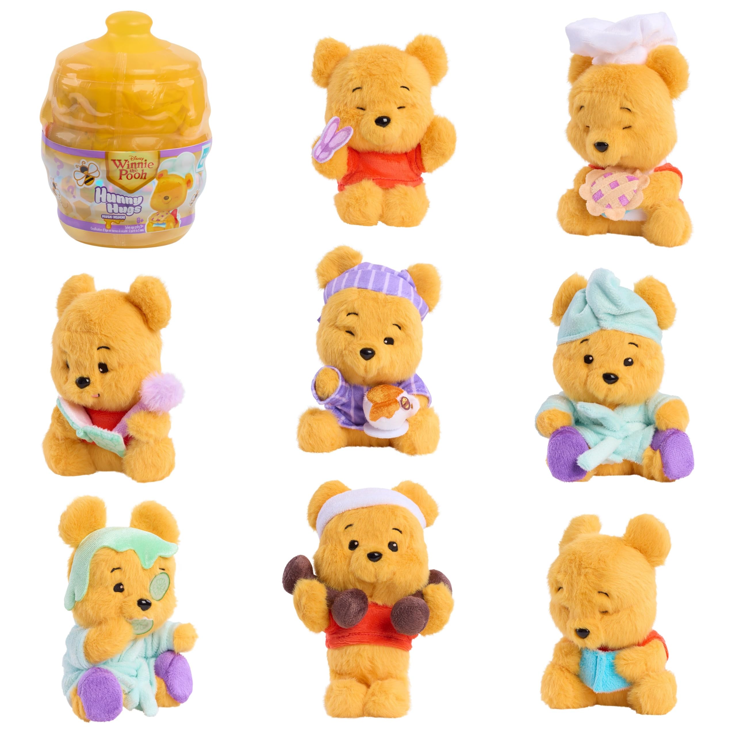 HAPPY HAUL Disney Winnie the Pooh Hunny Hugs Capsule Plush Collectible Toy, Surprise Plush Toy in Honey Pot Blind Capsule, 5.5-Inch Stuffed Toy, Short-Run Drop, Ages 8 and up