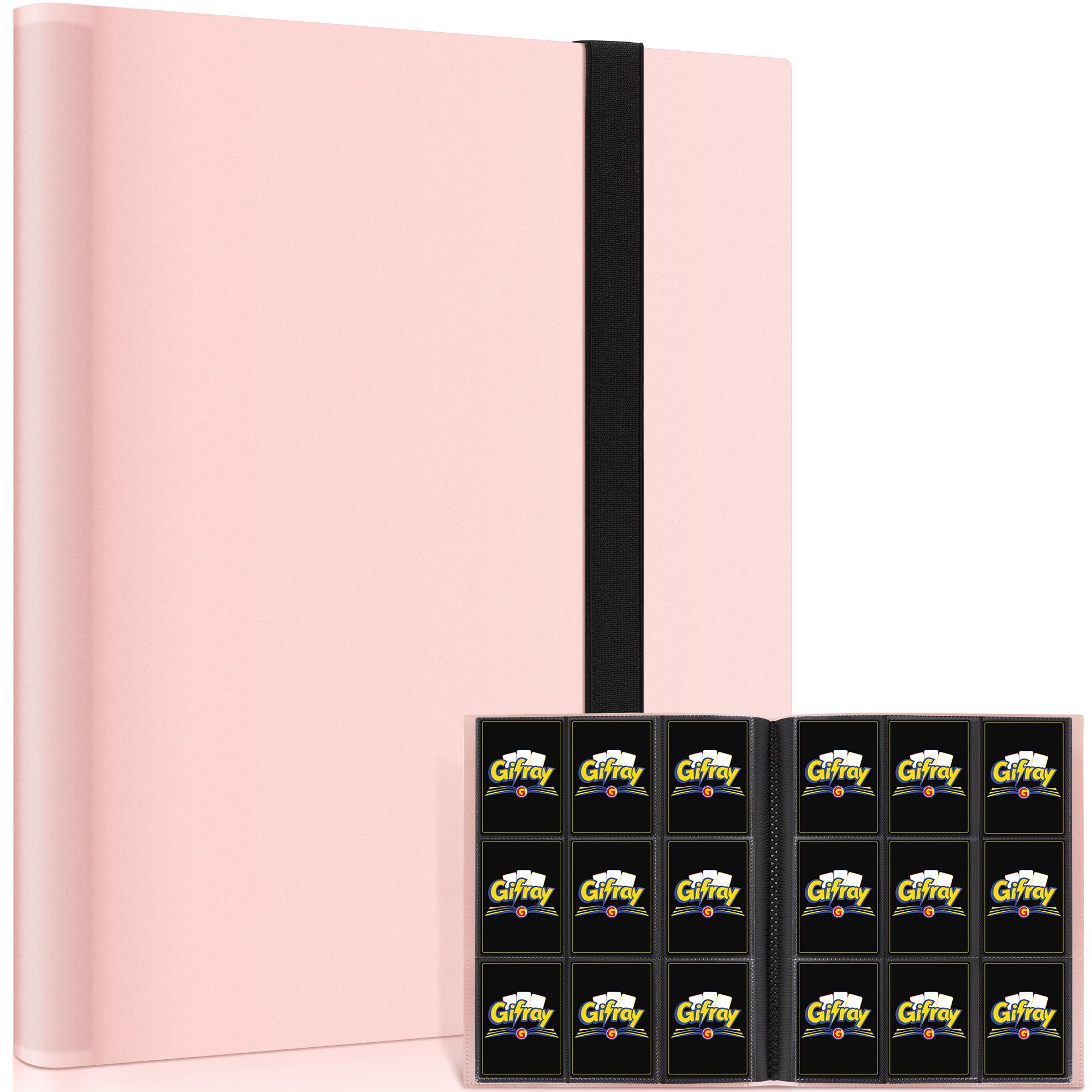 Gifray 9-Pocket Side-Loading Trading Card Binder – Pink – Holds 360 Cards, Album for Trading Card Games, Sports & Gaming, Birthday Gift
