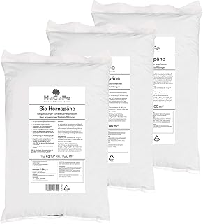 HaGaFe Bio Hornspäne Rein Organischer Gartendünger Dünger Keine Zusätze, 30kg (3x10kg)