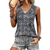LOMON Tank Tops for Women Loose Fit V Neck Sleeveless Shirts 2026 Fashion Summer Clothes S-3XL