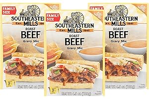 Southeastern Mills Gravy Mix, Roast Beef Gravy Mix, Custom Blend of Spices & Seasonings, Makes 3 ½ Cups of Gravy, Just Add Water, 4.5 OZ Packet (Pack of 3)