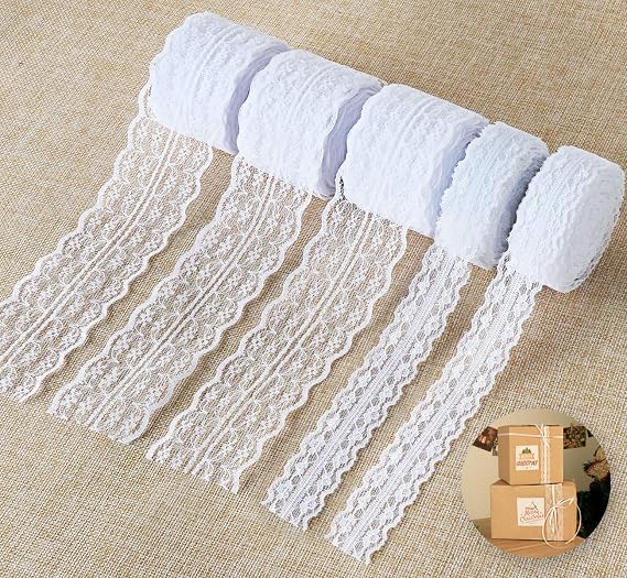 Lot De 15 Rubans Dentelle Florale Swpeet - 4,5cm X 10m - 15 Couleurs Assorties - Polyester