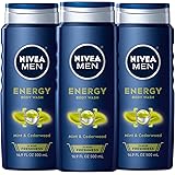 NIVEA MEN Energy Body Wash, Pack of 3, 16.9 fl. oz. bottles