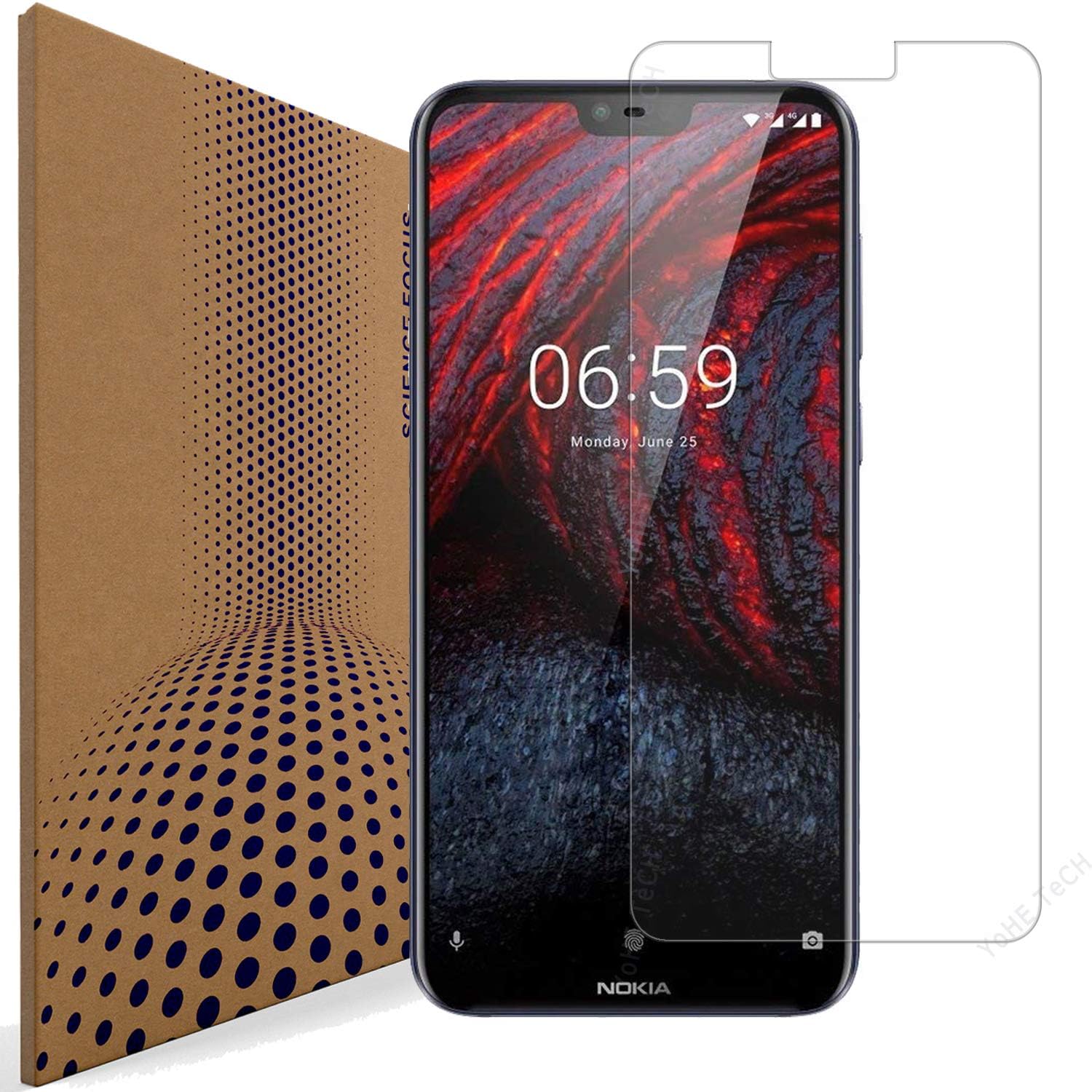 VLP Compatible with Nokia 6.1 Plus/Nokia X6 Screen Protector, Smooth 2.5D Edge Anti Scratch Fingerprint Resistant 98% Clarity Protective Film Tempered Glass Protectors for Nokia 6.1 Plus/Nokia X6