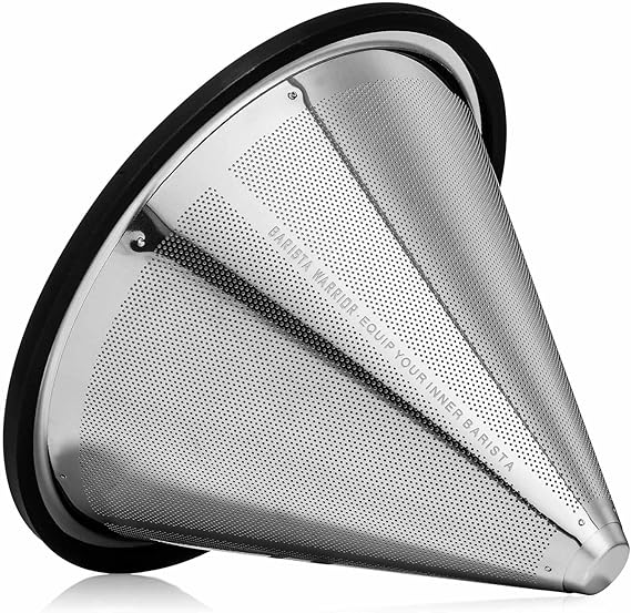 POUR OVER COFFEE FILTER Reusable Stainless Steel Coffee Filter Cone