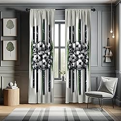 Ambesonne Soccer Window Curtains Pack of