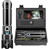 Flashlight 10000 High Lumens Rechargeable 30W Super Bright LED Flash Light | 5000ft Beam, 12H Long Lasting, USB C+A Charging, High Powered, Police Flashlight, for Home, Camping, Hiking, Emergency, Gift