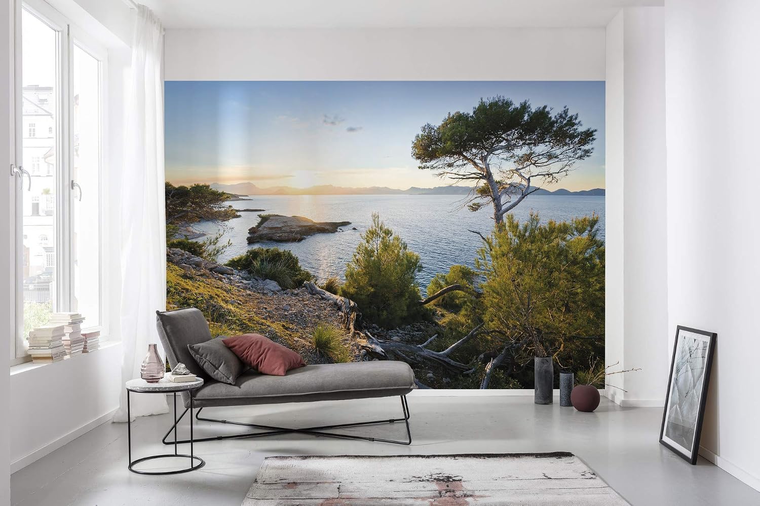 Komar SHX8-013 Non-Woven Photo Wallpaper Light of The South XXL Decoration Nature Landscape Bedroom Living Room Office Hallway Size 400 x 280 cm (Width x Height) Multi-Coloured