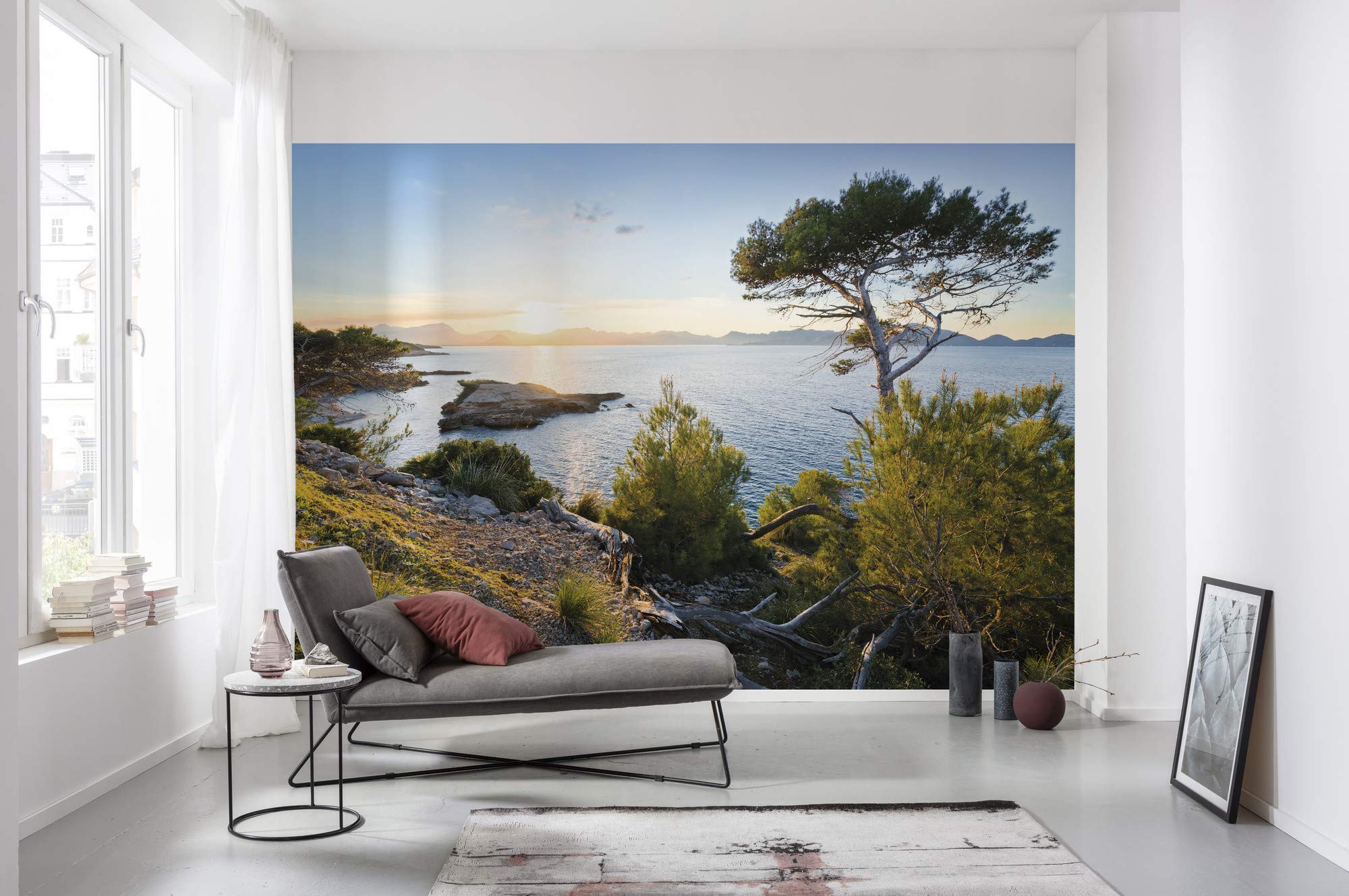 Komar SHX8-013 Non-Woven Photo Wallpaper Light of The South XXL Decoration Nature Landscape Bedroom Living Room Office Hallway Size 400 x 280 cm (Width x Height) Multi-Coloured
