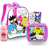 Hello Kitty Clear Backpack for School - Bundle Hello Kitty & Friends Backpack, Lunch Box, Water Bottle, Stickers, More | Transparent Backpack for Kids