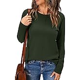 Totatuit Womens Sweater 2025 Fall Winter Casual Crew Neck Lightweight Knit Pullover Sweaters Cozy Jumper Tops