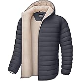 MAGNIVIT Men's Puffer Jacket with Hood Water Resistant Windproof Fleece Sherpa Lined Winter Coat Insulated Down Jackets