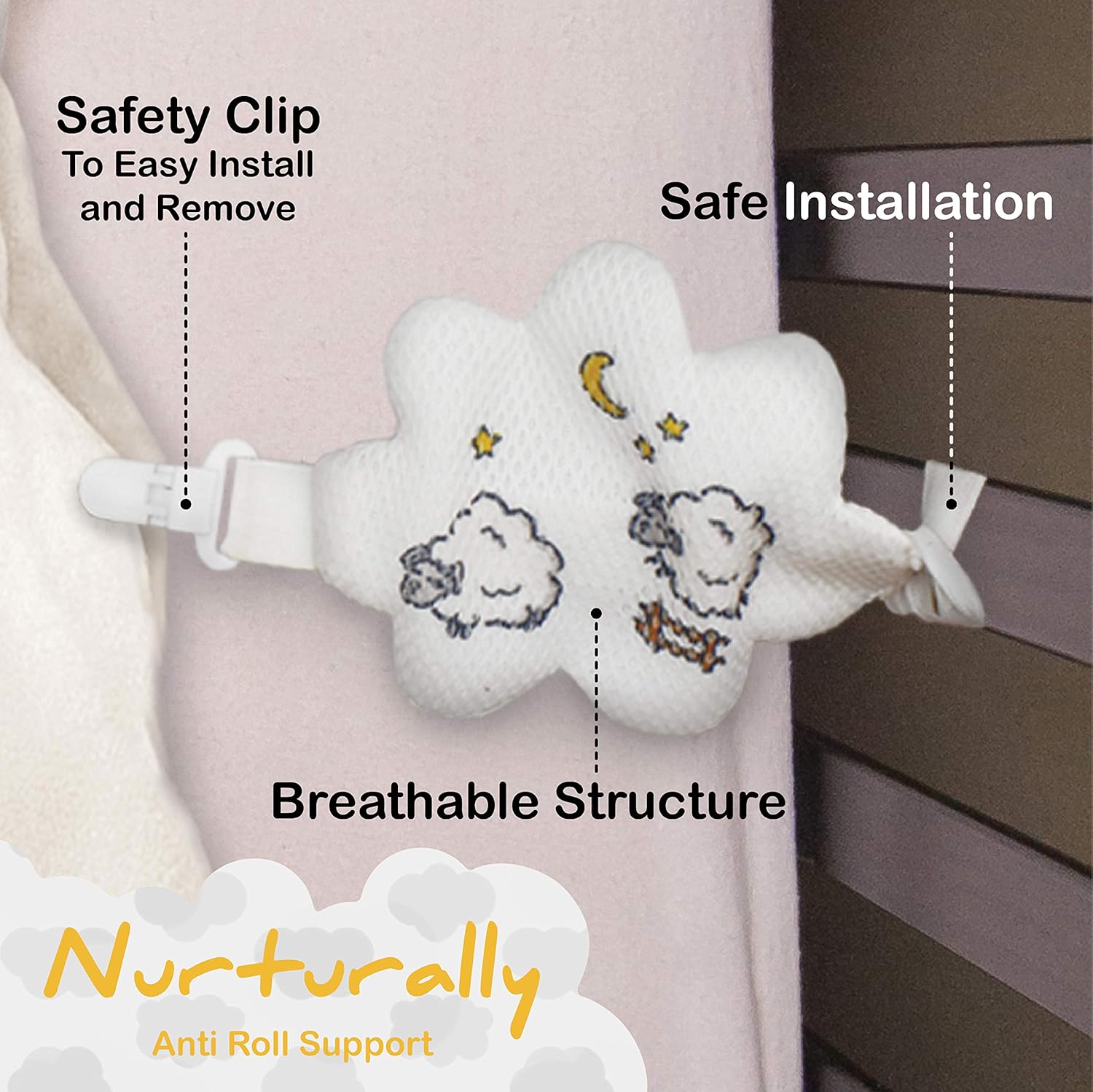 Nurturally Baby Anti Roll Support - Safe Breathable Fabric for Babies Age 3 to 6 Months Old, Designed in USA: Kitchen & Dining