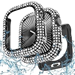 WINGLE 2-in-1 Waterproof Bling Case for Apple Watch