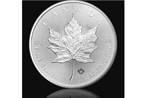 2020 Silver 1 oz Maple Bullion Coin, .9999 Pure (5 Coins)