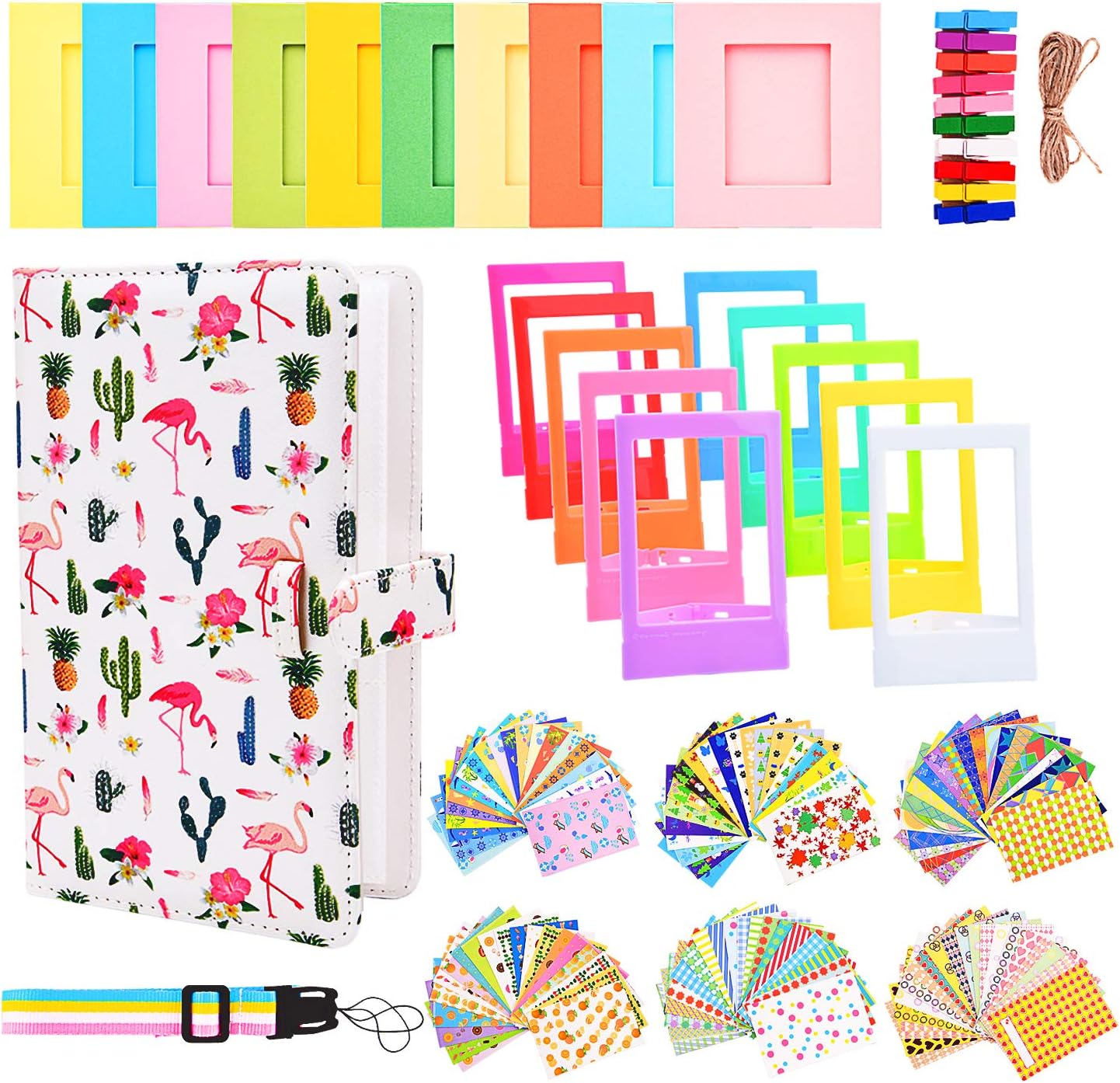 Accessories Bundle Kit Set Compatible with Fujifilm Instax Mini 12 11 9 8 90 70 Films, Accessory Include Album, Film Stickers, Desk Frames, Hanging Frame, Strap