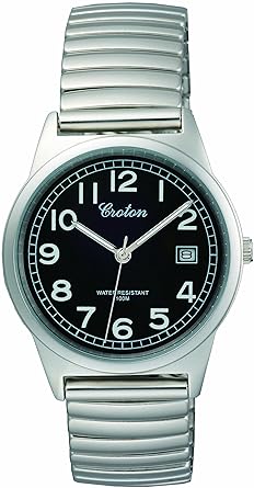 Amazon クロトン Croton 腕時計 3針 デイト 10気圧防水 伸縮バンド