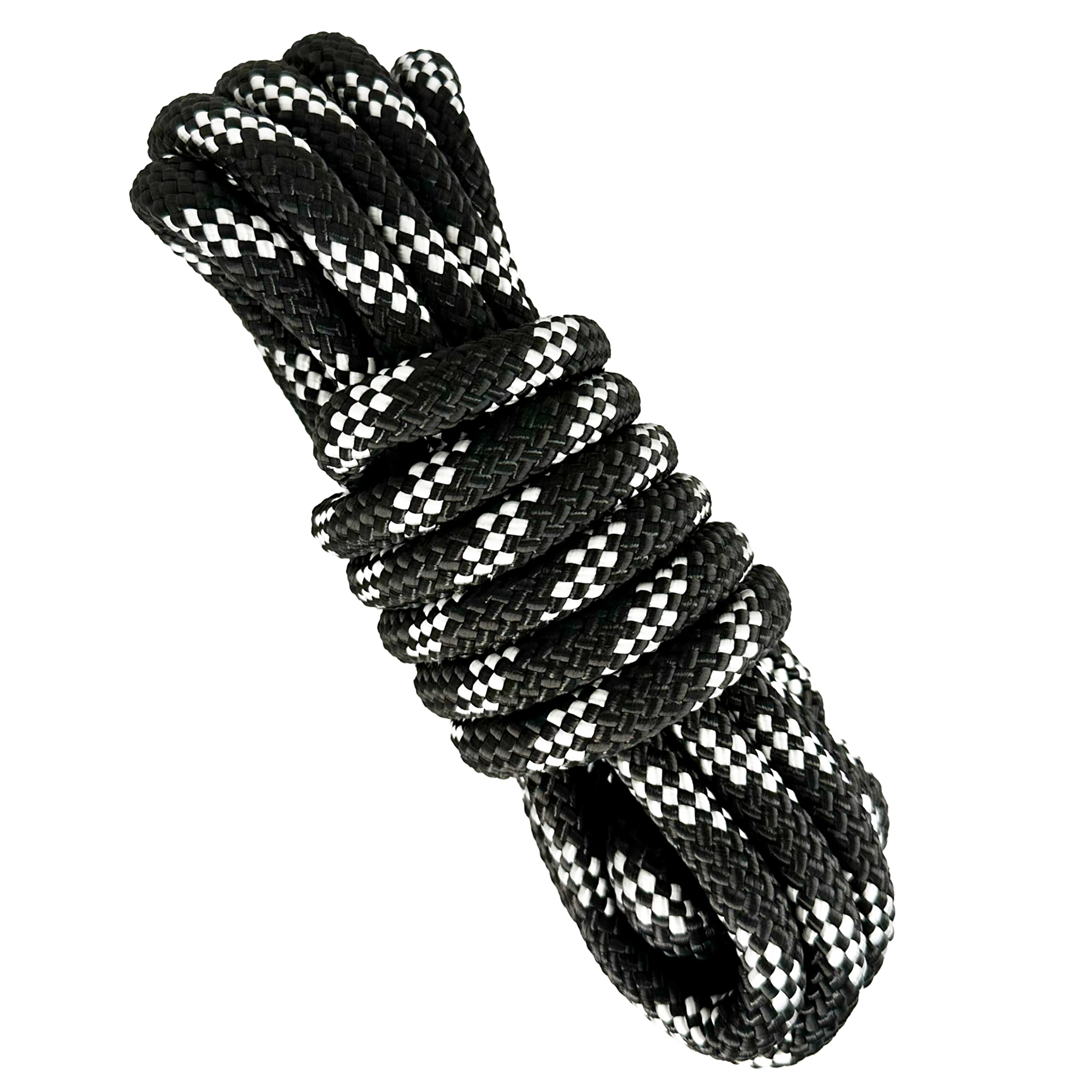 12mm High-Tenacity Polyester Rope. 5M. Black with White — image 1