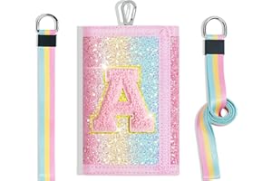 cotmcor Girls Wallet for Kids Initial Pink Wallets, Christmas Stocking Stuffers Birthday Gifts Ideas for 6 7 8 9 10 11 12 Year Old Teen Girl, Sparkly Cute Toddler Purse Valentines Gift Trendy Stuff