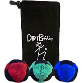 DIRTBAG Classic Footbag 3 Pack with Pouch, Unique, Footbag Set with Signature Carry Bag.