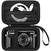 Canboc Camera Case for Canon PowerShot G7 X Mark III/ G7X Mark II Digital 4K Vlogging Camera, Point and Shoot 4K Video Camera Bag, Zipper Mesh Pocket fits USB Cable, Batteries, Black