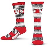 For Bare Feet NFL mens Rmc Multi Stripe Crew Sock Nfl