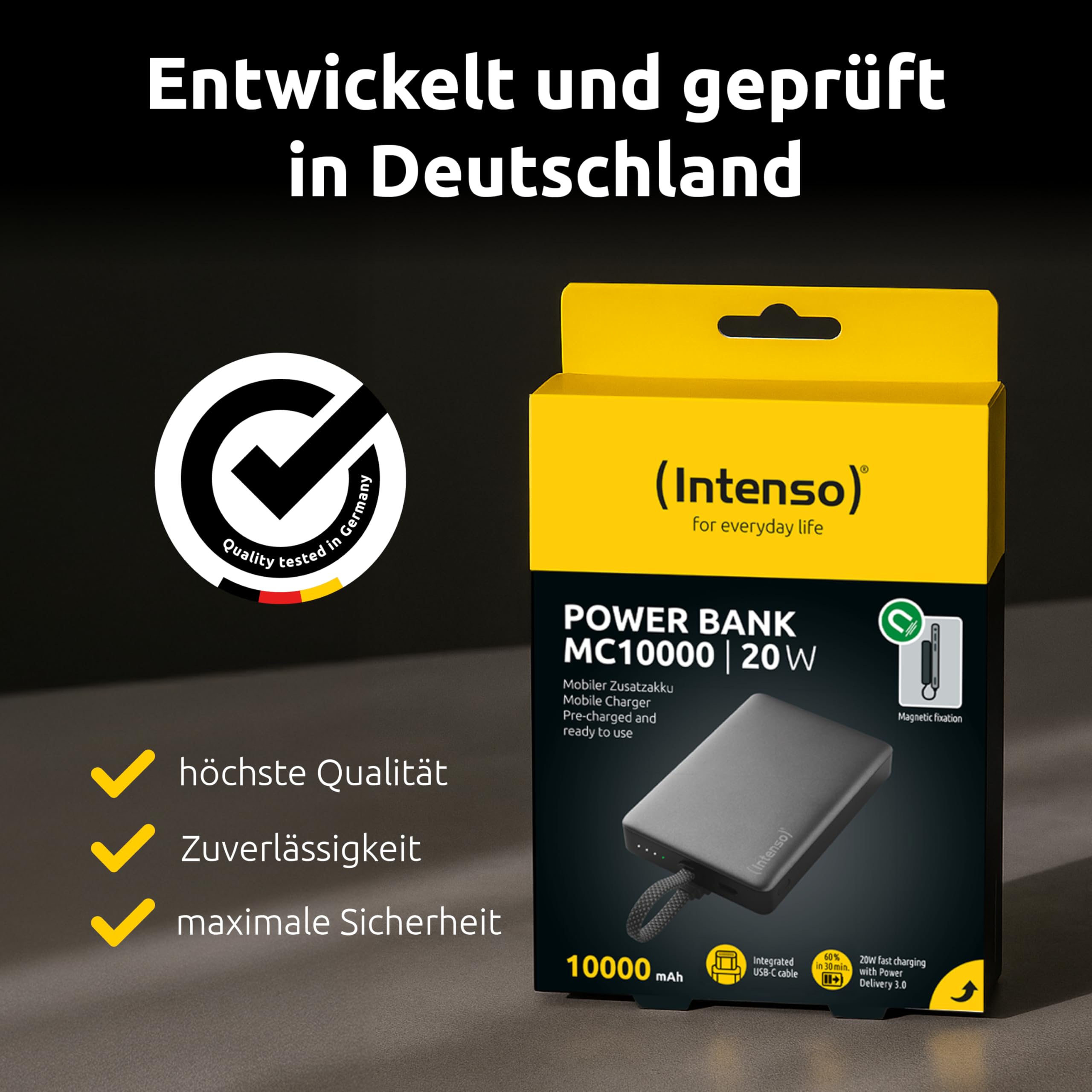 Intenso MC10000 Magnetische Powerbank 10.000 mAh mit USB-C Kabel 8