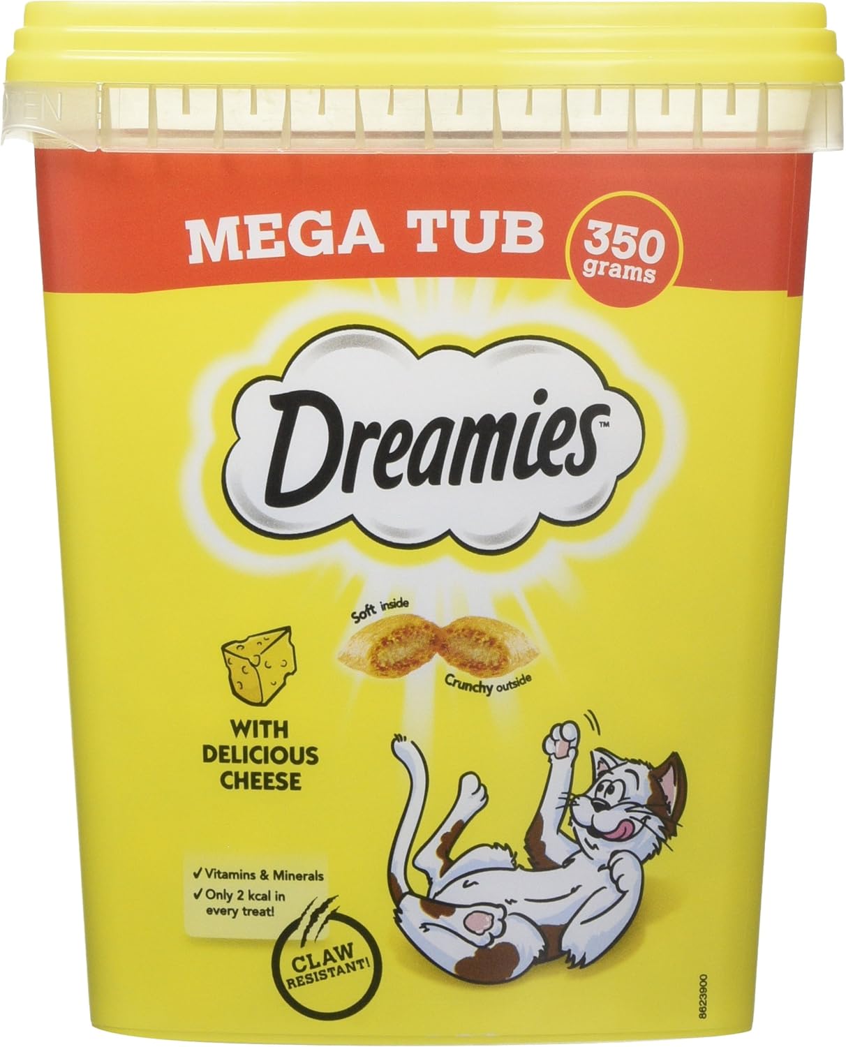 Dreamies Golosinas para gatos, sabor Queso MegaTub, 350g (Pack de 2
