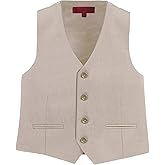 Gioberti Boy's 4 Button Formal Suit Vest | Fully Lined Dress Waistcoat with Adjustable Back Strap and Two Pockets for Weddings, Church, Recitals and Holiday Photos