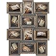 Jerry & Maggie 12 Opening Collage Photo Frame Rustic 23×18 Vintage Embossed Finish PVC Picture Frames Selfie Gallery Collage Wall Hanging For 6×4 Photo, Vintage