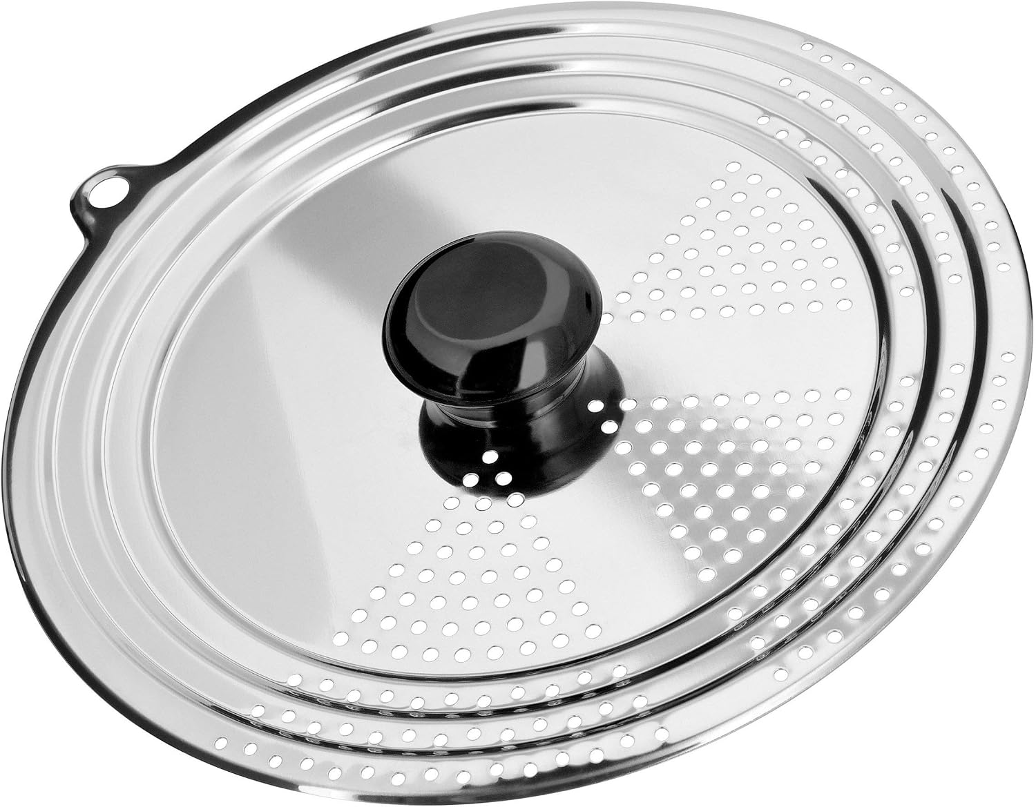 Judge Universal Draining Saucepan Lid, Stainless Steel, Fits 16cm, 18cm, 20cm and 22cm Saucepans, Silver