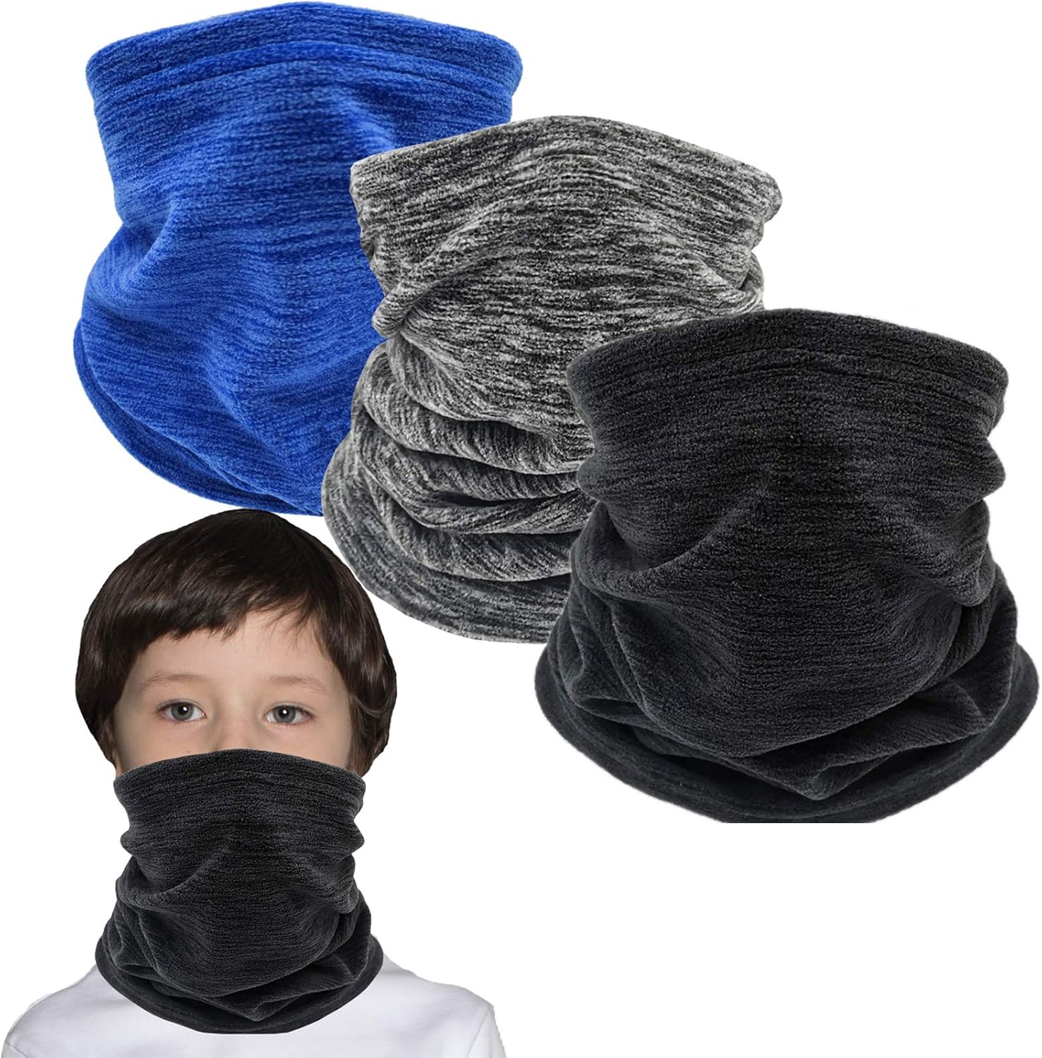 Kids Ski Mask Fleece Neck Gaiter Warmer Winter Face Cover